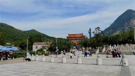 Big Buddha Or Tian Tan Buddha In Lantau Island Hong Kong Stock Footage