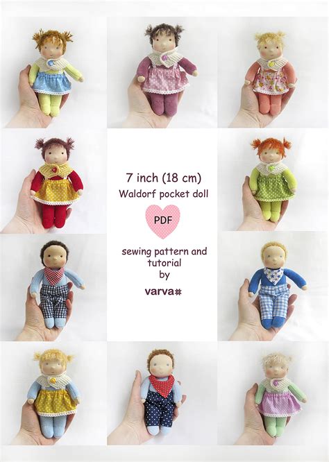 Diy Waldorf Pocket Doll Inch Cm Tall Sewing Pattern And