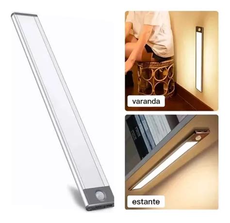 Luminária Led Barra Recarregável Sensor Armário Cozinha Usb MercadoLivre