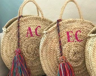 Bolsa De Paja Redonda Personalizada Con Asas De Cuero Y Etsy Espa A