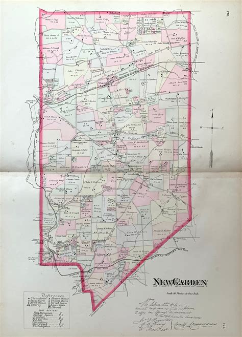 New Garden Township Map Original Chester County Pennsylvania Farm