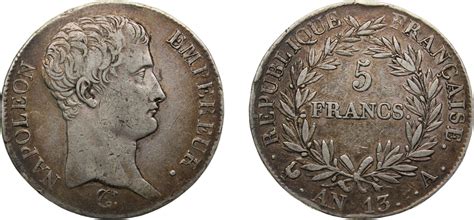 AN13 A 1804 Paris Mint France First Empire AN13 A 1804 5 Francs