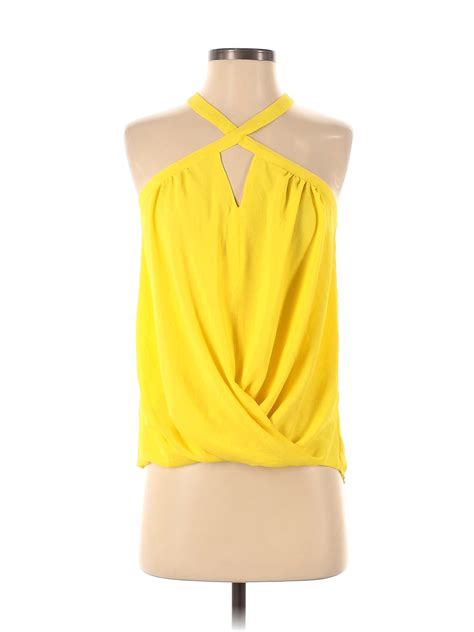 Naked Zebra 100 Polyester Yellow Sleeveless Blouse Size S 52 Off