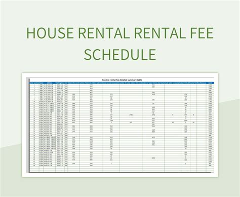 Free Rental Housing Fee Schedule Templates For Google Sheets And