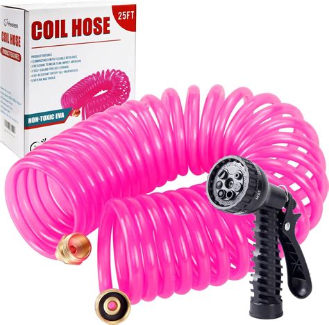 Amazon HomeyHoney EVA Recoil Garden Hose Coiled Boat Hose Heavy