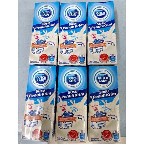 Dutch Lady Full Cream Susu Penuh Krim 200ml X 6 Shopee Malaysia