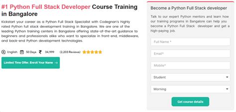 10 Best Python Full Stack Developer Courses In Bangalore