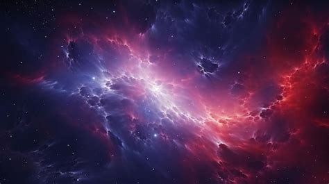 Premium Photo Vibrant Red And Blue Nebula With Stars A Captivating