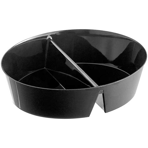 Visions 3 3 4 Black Plastic Mini Dual Compartment Dish 200 Case