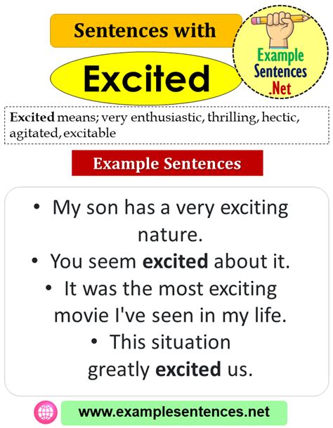 Sentences with Excited, Definition and Example Sentences - Example ...