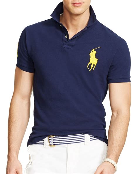 Lyst Ralph Lauren Polo Custom Fit Big Pony Mesh Polo Shirt Slim Fit