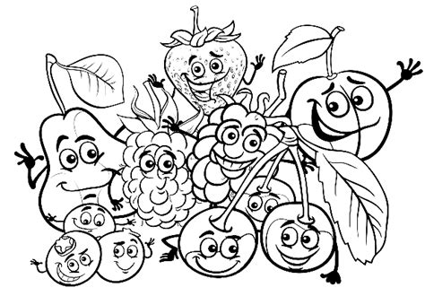 Funny Fruits Cartoon Coloring Page Free Printable Coloring Pages