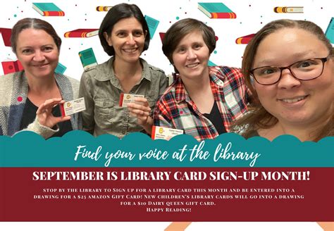 September Is Library Card Sign Up Month Custer County Library