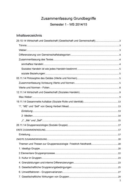 Zusammenfassung Aller Texte In Grundbegriffe Der Soziologie