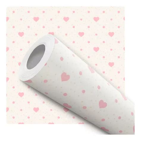 Papel De Parede Adesivo Quarto Coração Bege Nude m MercadoLivre