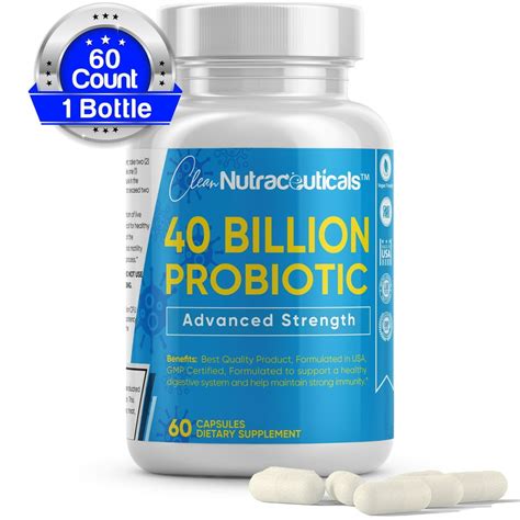 Probiotics 40 Billion High Potency Probiotic Supplement For Immunity Skin Weight Loss