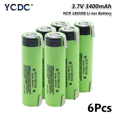Panasonic Ncr18650b 18650 3400mah High Drain Flat Top Battery