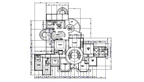 Large Mansion Plan Drawing In Dwg File