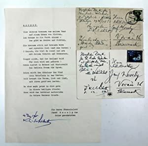 2 Eigenh Postkarten Mit U Sowie Ein Ms Gedicht Mit U Von Schubert