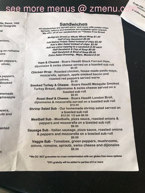 Menu At Dry Street Pub And Pizza Southport