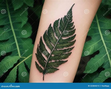 Nature Inspired Fern Leaf Tattoo Stock Illustration Illustration Of