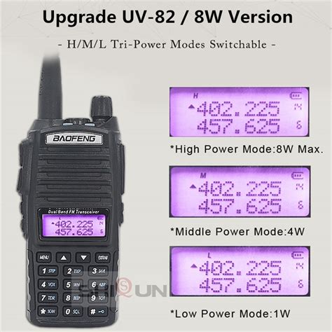 New Baofeng Uv W Km High Mid Low Tri Power Modes Dual Ptt