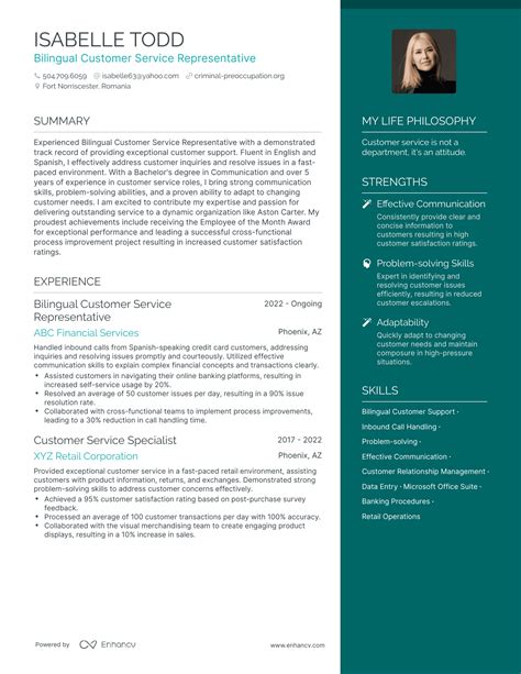 3 Successful Bilingual Customer Service Representative Resume Examples