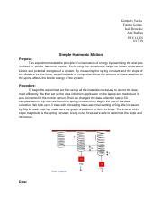 Lab Simple Harmonic Motion Kimberly Varela Fatima Gomez Izak