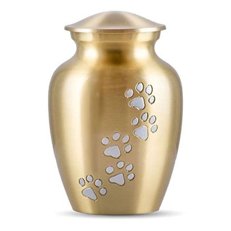 Best Friend Services Ottilie Paws Pet Urn MED Brass Vert Pewter Paws