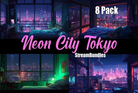 8x Vtuber Backgrounds For Streaming Neon Tokyo Rooms Vtuber