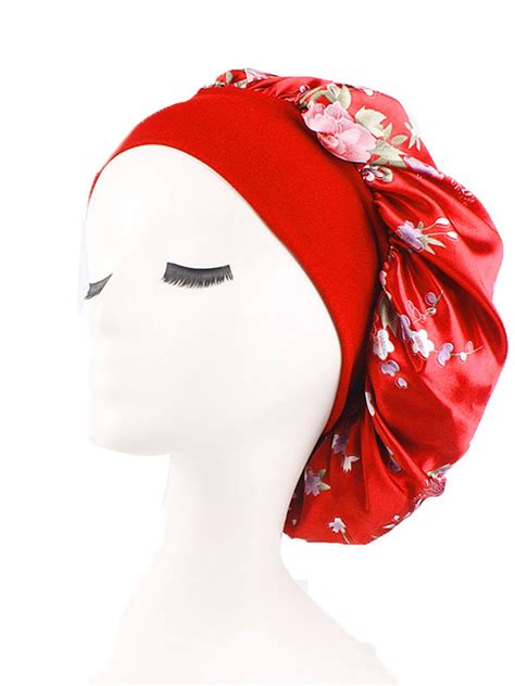 Cathery New Elegant Women Silk Night Sleep Cap Hair Bonnet Hat Head