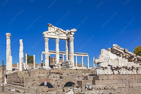 Ruins Of The Ancient City Of Pergamum (The Altar Of Zeus) Stock Photo ...