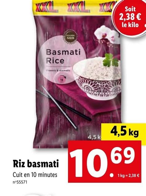 Promo Riz Basmati Chez Lidl