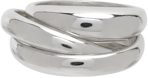 Silver Triple Stacking Ring Set By Sophie Buhai On Sale