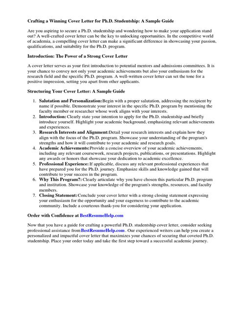 Cover Letter For Phd Studentship Sample Pdf Doctor Of Philosophy