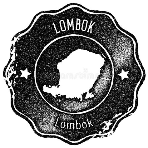 Sello Del Vintage Del Mapa De Lombok Ilustraci N Del Vector