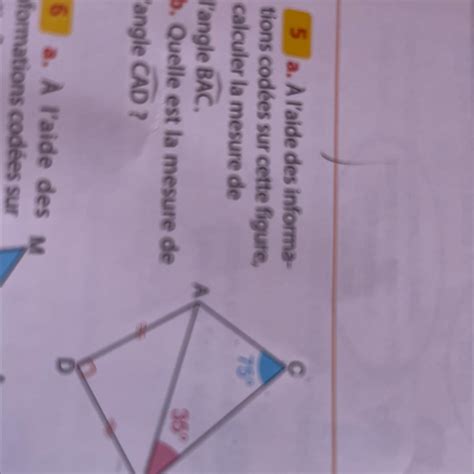 5 a À l aide des informa tions codées sur cette figure calculer la