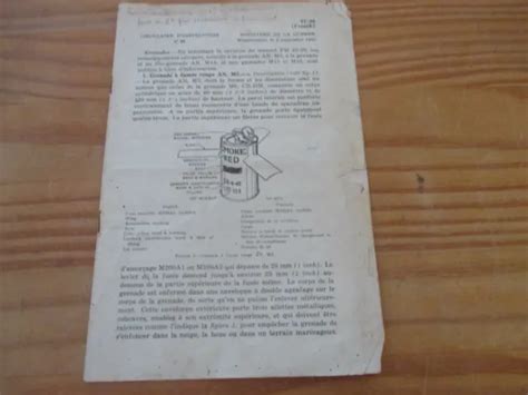 1943 WW2 CIRCULAIRE D Instruction Militaire En Francais Relative Aux