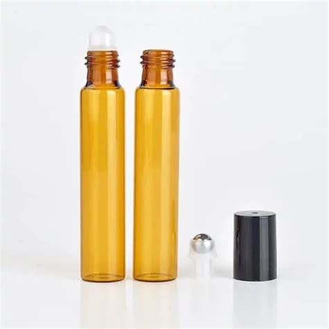 Parfumroller flesjes essentiële olie roll on roller amber bruin glas