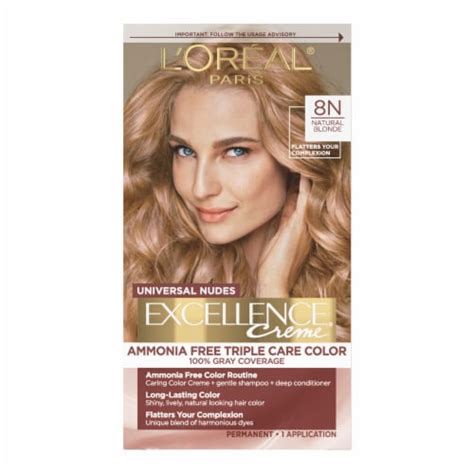 L Oreal Paris Excellence Universal Nudes Permanent Hair Color 8N Natural Blonde 1 0 Ct Kroger