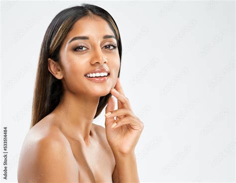 Smiling Model With Perfect White Teeth Beautiful Indian Girl Cheerful