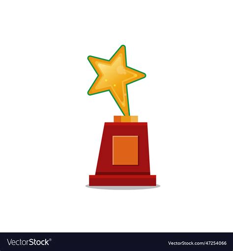 Gold star award on blank trophy Royalty Free Vector Image