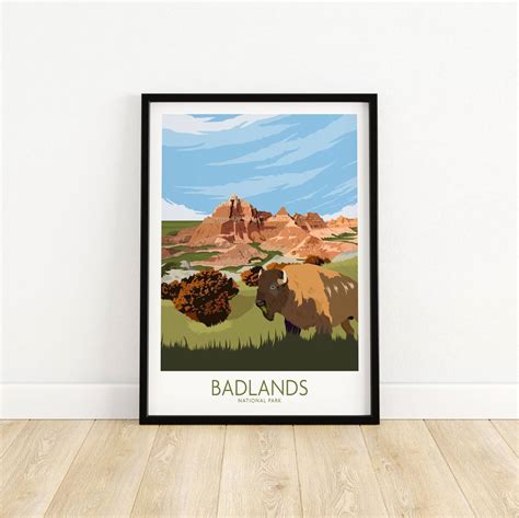 Badlands Poster Print - Badlands Wall Art - Badlands National Park Poster - South Dakota ...