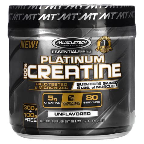 Muscletech Essential Series Platinum 100 Creatine Unflavored 400g