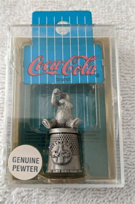 Collectors Coca Cola Pewter Thimble Polar Bear Antique Price Guide