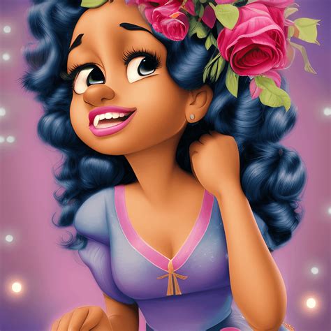 Jeanine Labeet Beautiful Brown Skin Girls In Disney Princess Style · Creative Fabrica