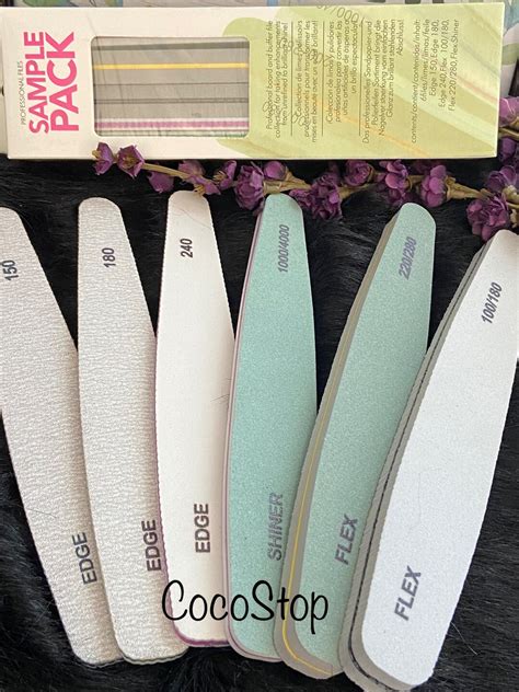 6 Pieces Washable Double Sided Nail Professional File Emery Boards For