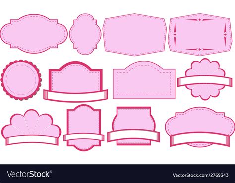 Empty Pink Label Templates Royalty Free Vector Image