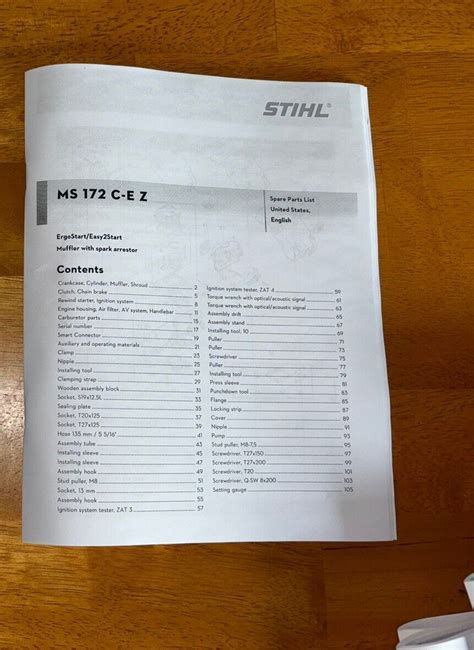 MS172 MS 172 STIHL Chainsaw Illustrated Parts List Manual EBay