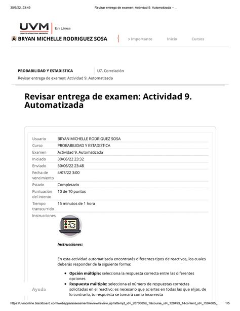 Actividad Automatizada Probabilidad Y Estadistica Probabilidad Y